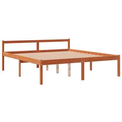 Senior Bed without Mattress Wax Brown 160x200 cm Solid Wood Pine