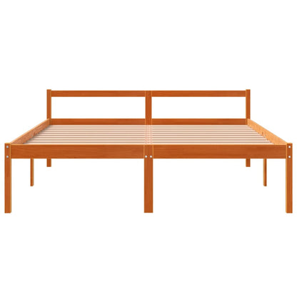 Senior Bed without Mattress Wax Brown 160x200 cm Solid Wood Pine