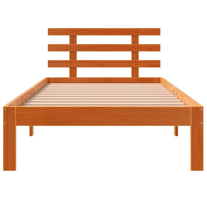 Bed Frame without Mattress Wax Brown 75x190 cm Small Single Solid Wood Pine