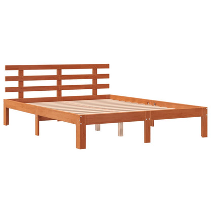 Bed Frame without Mattress Wax Brown 120x190 cm Small Double Solid Wood Pine
