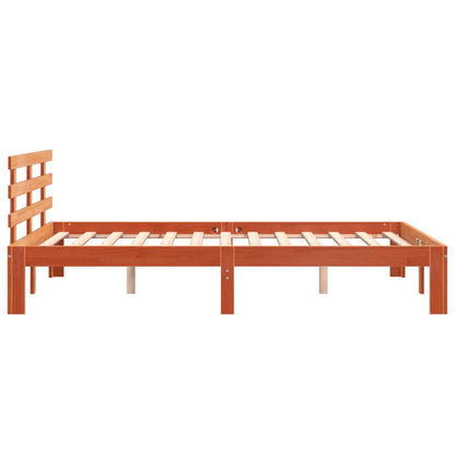 Bed Frame without Mattress Wax Brown 120x190 cm Small Double Solid Wood Pine