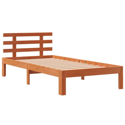 Bed Frame without Mattress Wax Brown 100x200 cm Solid Wood Pine