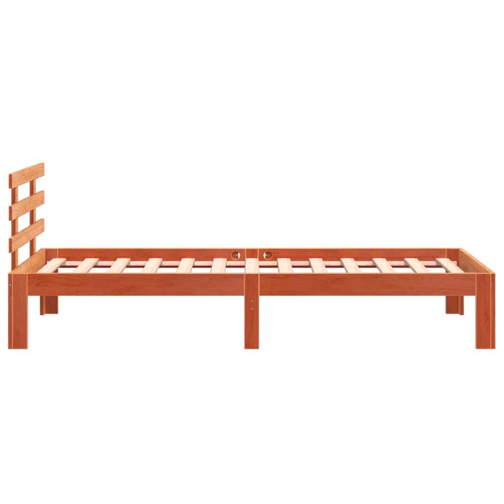 Bed Frame without Mattress Wax Brown 100x200 cm Solid Wood Pine