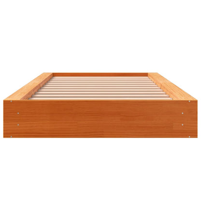 Bed Frame without Mattress Wax Brown 90x200 cm Solid Wood Pine