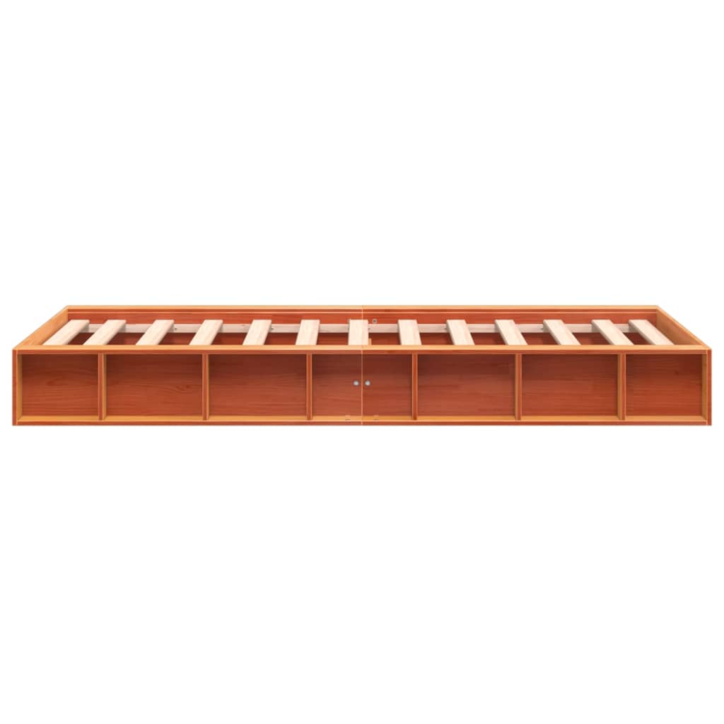 Bed Frame without Mattress Wax Brown 90x200 cm Solid Wood Pine
