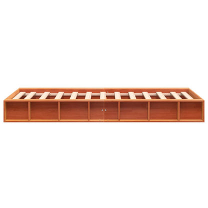 Bed Frame without Mattress Wax Brown 90x200 cm Solid Wood Pine