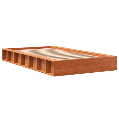Bed Frame without Mattress Wax Brown 75x190 cm Small Single Solid Wood Pine