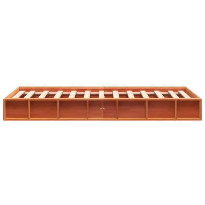Bed Frame without Mattress Wax Brown 75x190 cm Small Single Solid Wood Pine