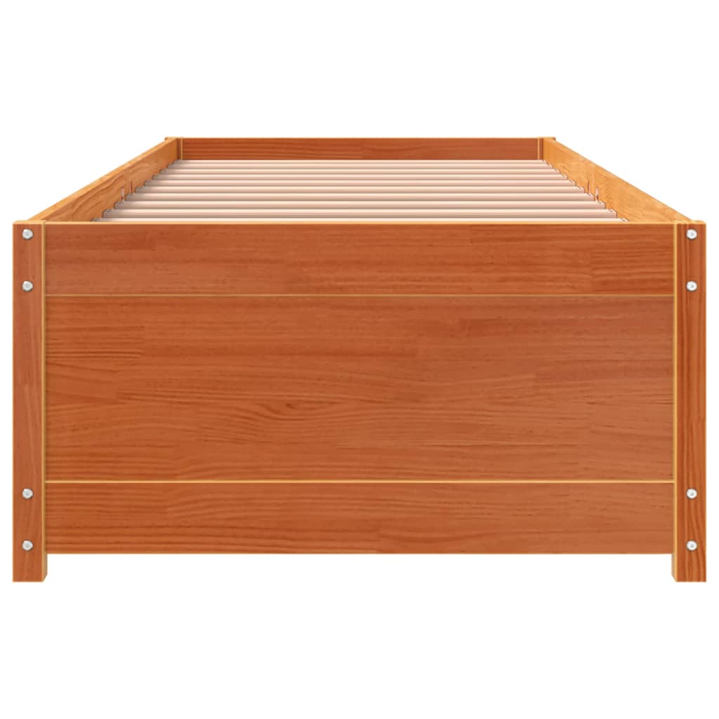 Day Bed without Mattress Wax Brown 90x200 cm Solid Wood Pine
