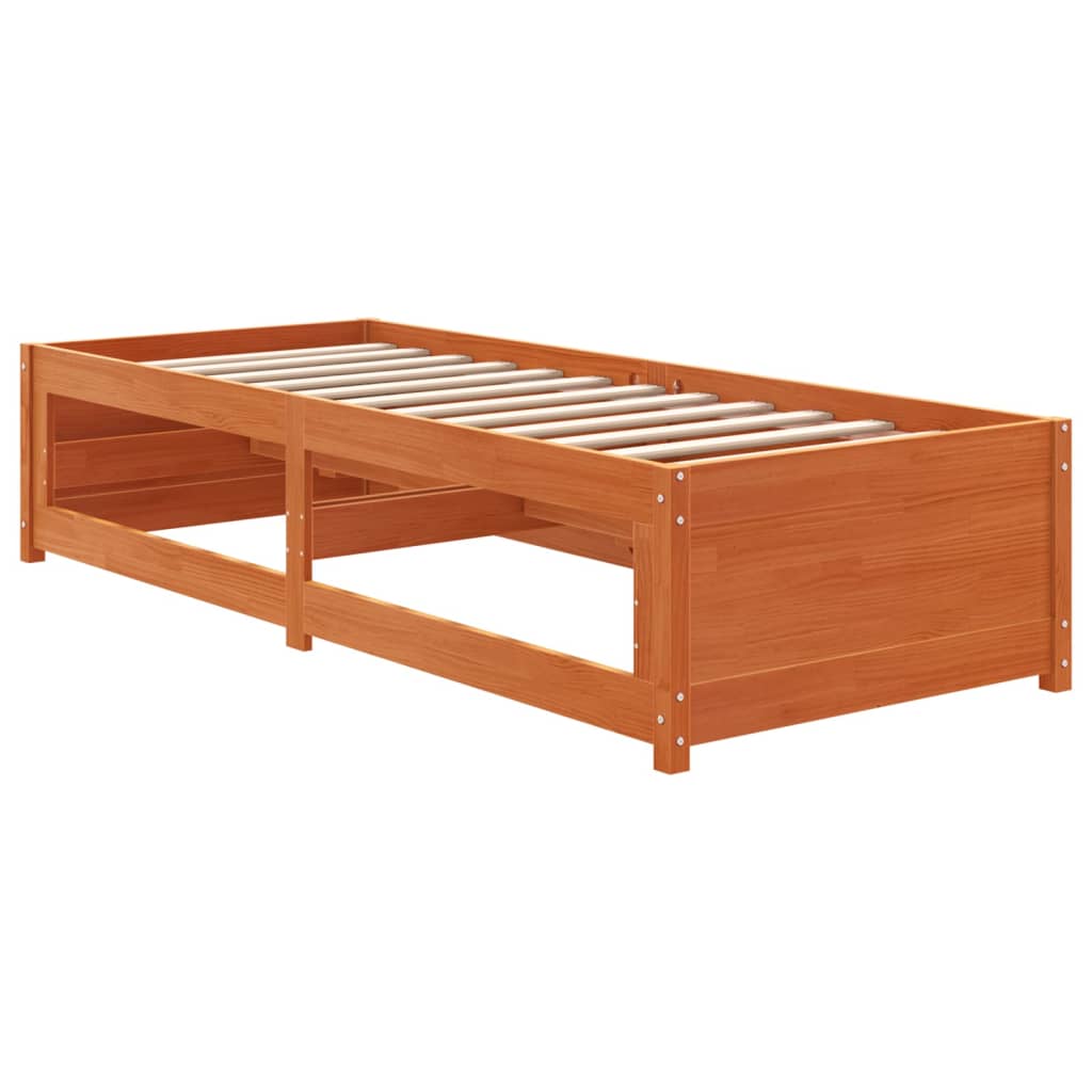 Day Bed without Mattress Wax Brown 90x200 cm Solid Wood Pine