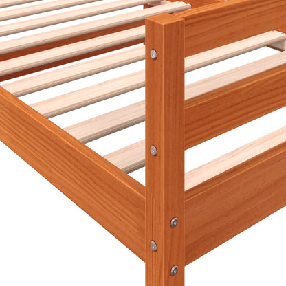 Bed Frame without Mattress Wax Brown 75x190 cm Small Single Solid Wood Pine