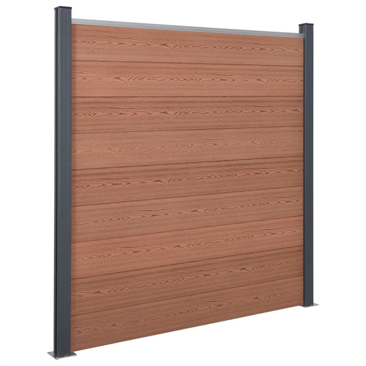 Fence Panel Set Brown 180x186 cm WPC