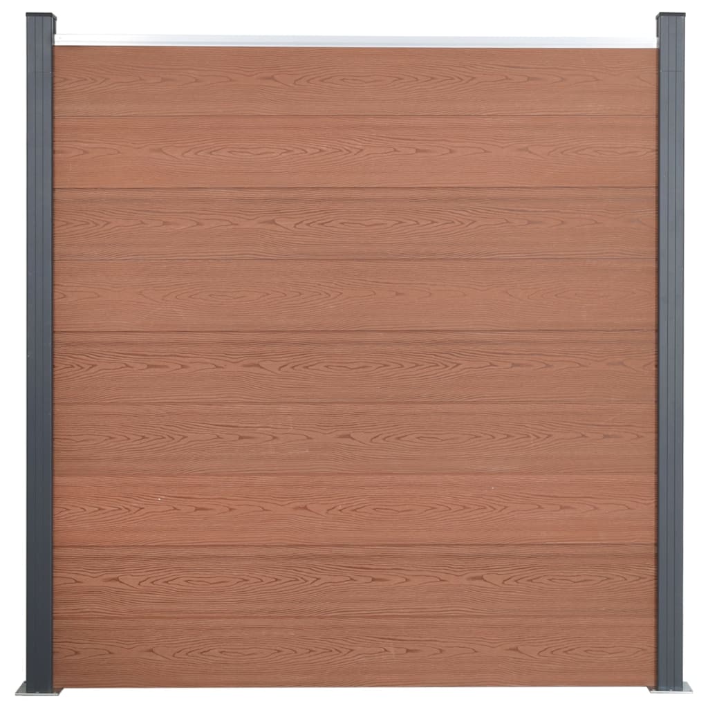 Fence Panel Set Brown 180x186 cm WPC