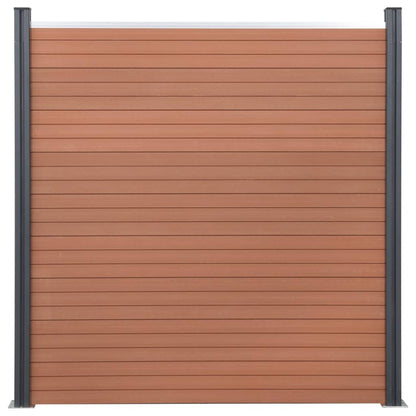 Fence Panel Set Brown 180x186 cm WPC