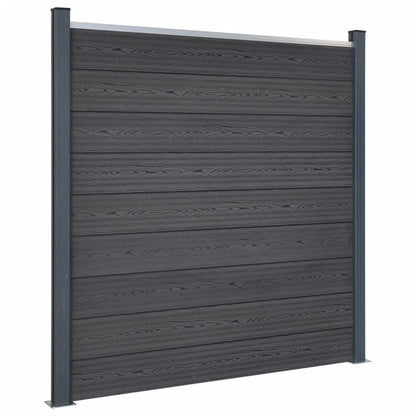 Fence Panel Set Grey 180x186 cm WPC