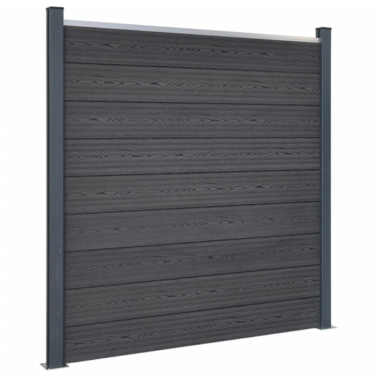 Fence Panel Set Grey 180x186 cm WPC