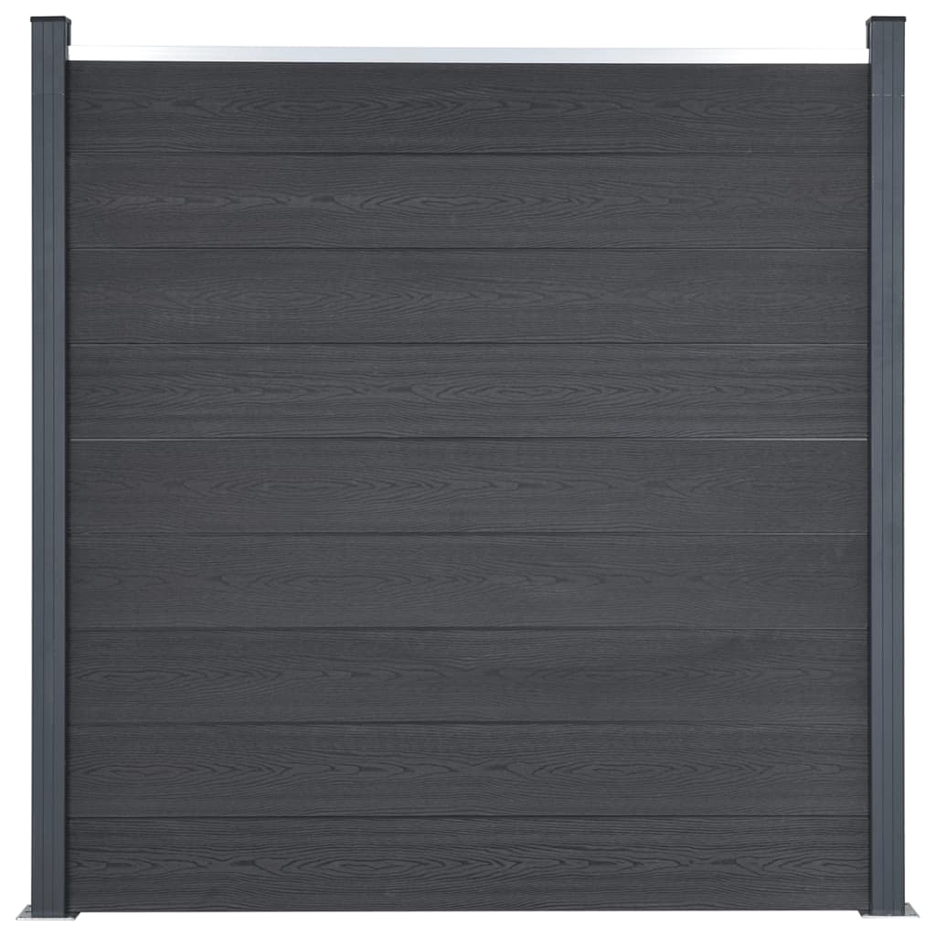 Fence Panel Set Grey 180x186 cm WPC