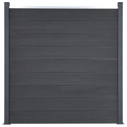 Fence Panel Set Grey 180x186 cm WPC