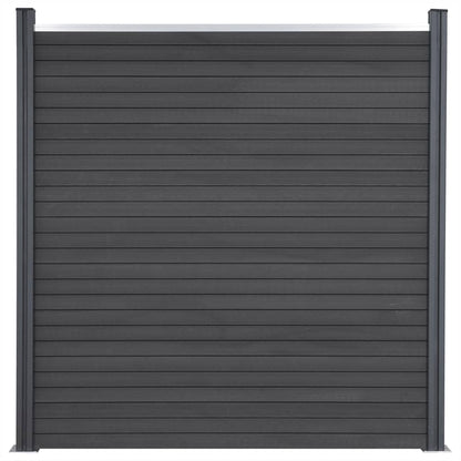 Fence Panel Set Grey 180x186 cm WPC