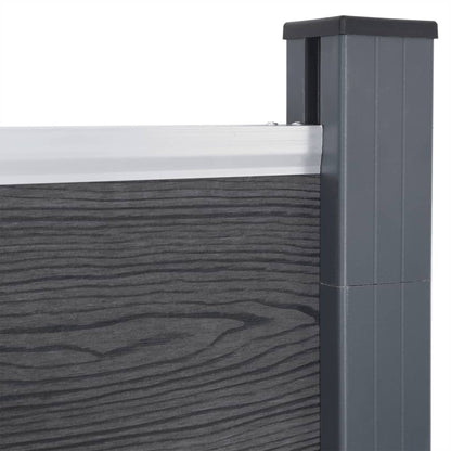 Fence Panel Set Grey 180x186 cm WPC