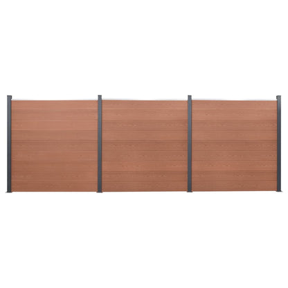 Fence Panel Set Brown 526x186 cm WPC