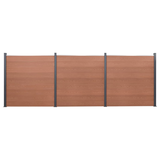 Fence Panel Set Brown 526x186 cm WPC