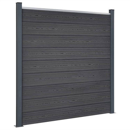 Fence Panel Set Grey 526x186 cm WPC