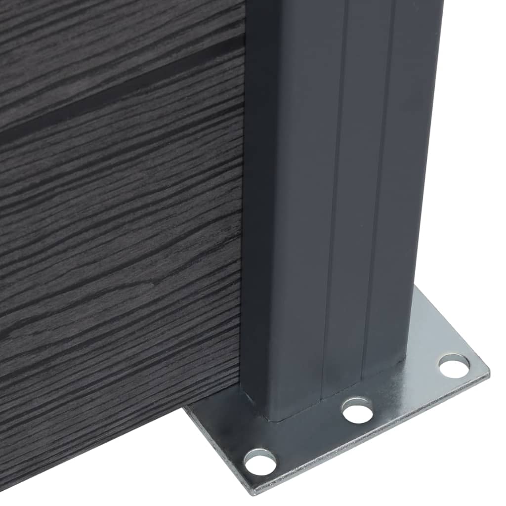 Fence Panel Set Grey 526x186 cm WPC