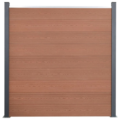 Fence Panel Set Brown 353x186 cm WPC
