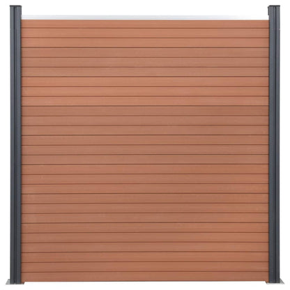 Fence Panel Set Brown 353x186 cm WPC