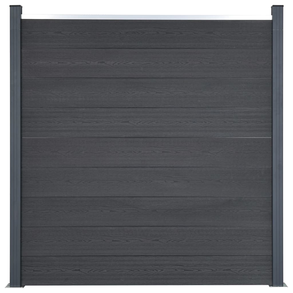 Fence Panel Set Grey 353x186 cm WPC