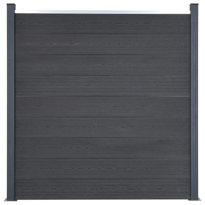 Fence Panel Set Grey 353x186 cm WPC