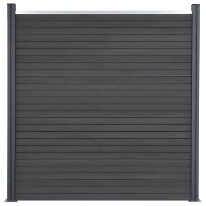 Fence Panel Set Grey 353x186 cm WPC