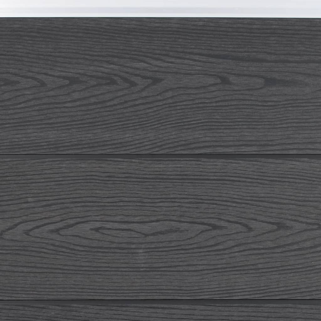 Fence Panel Set Grey 353x186 cm WPC