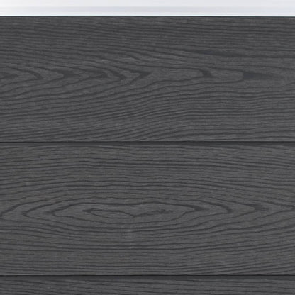 Fence Panel Set Grey 353x186 cm WPC