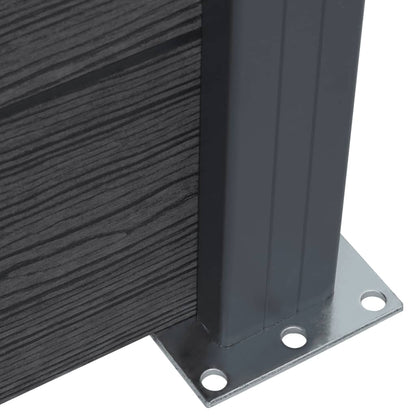 Fence Panel Set Grey 353x186 cm WPC