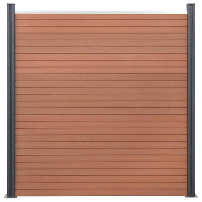 Fence Panel Set Brown 699x186 cm WPC