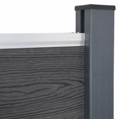 Fence Panel Set Grey 699x186 cm WPC