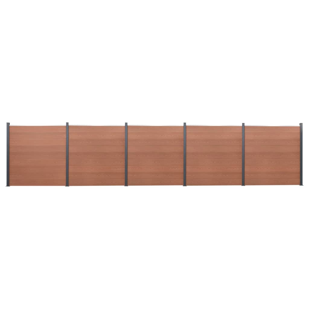 Fence Panel Set Brown 872x186 cm WPC