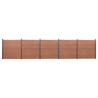 Fence Panel Set Brown 872x186 cm WPC
