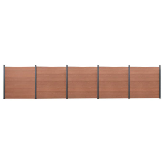 Fence Panel Set Brown 872x186 cm WPC
