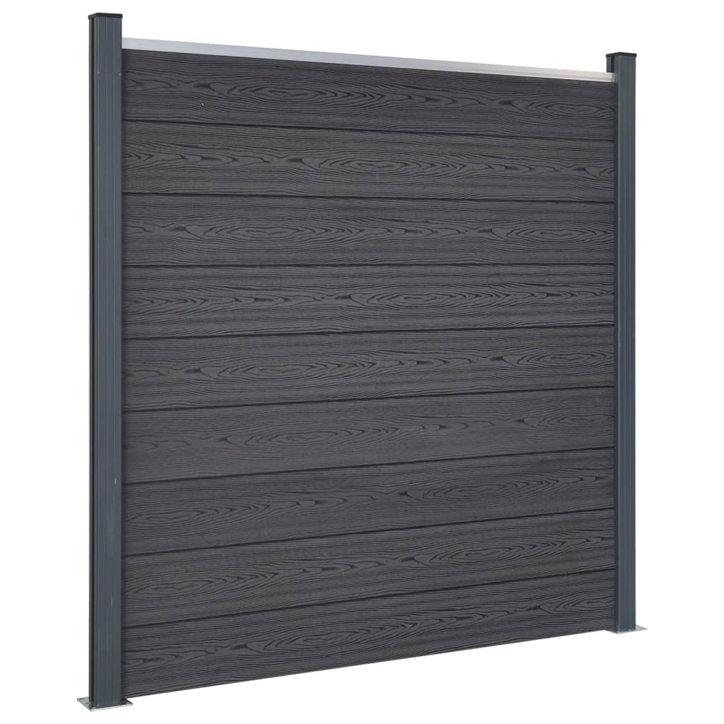 Fence Panel Set Grey 872x186 cm WPC