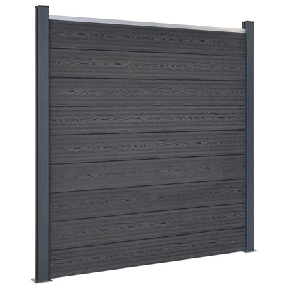Fence Panel Set Grey 872x186 cm WPC