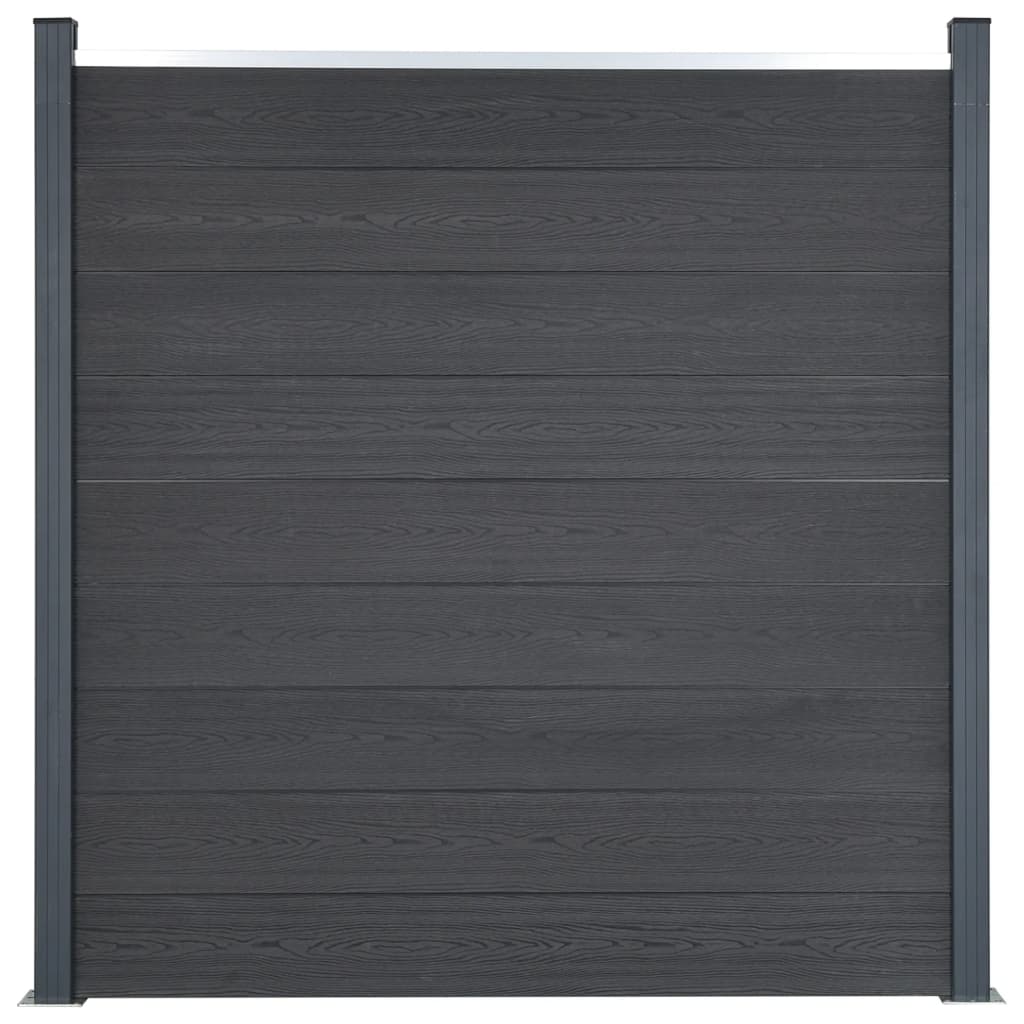 Fence Panel Set Grey 872x186 cm WPC