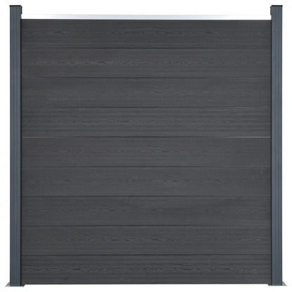 Fence Panel Set Grey 872x186 cm WPC