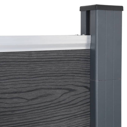 Fence Panel Set Grey 872x186 cm WPC