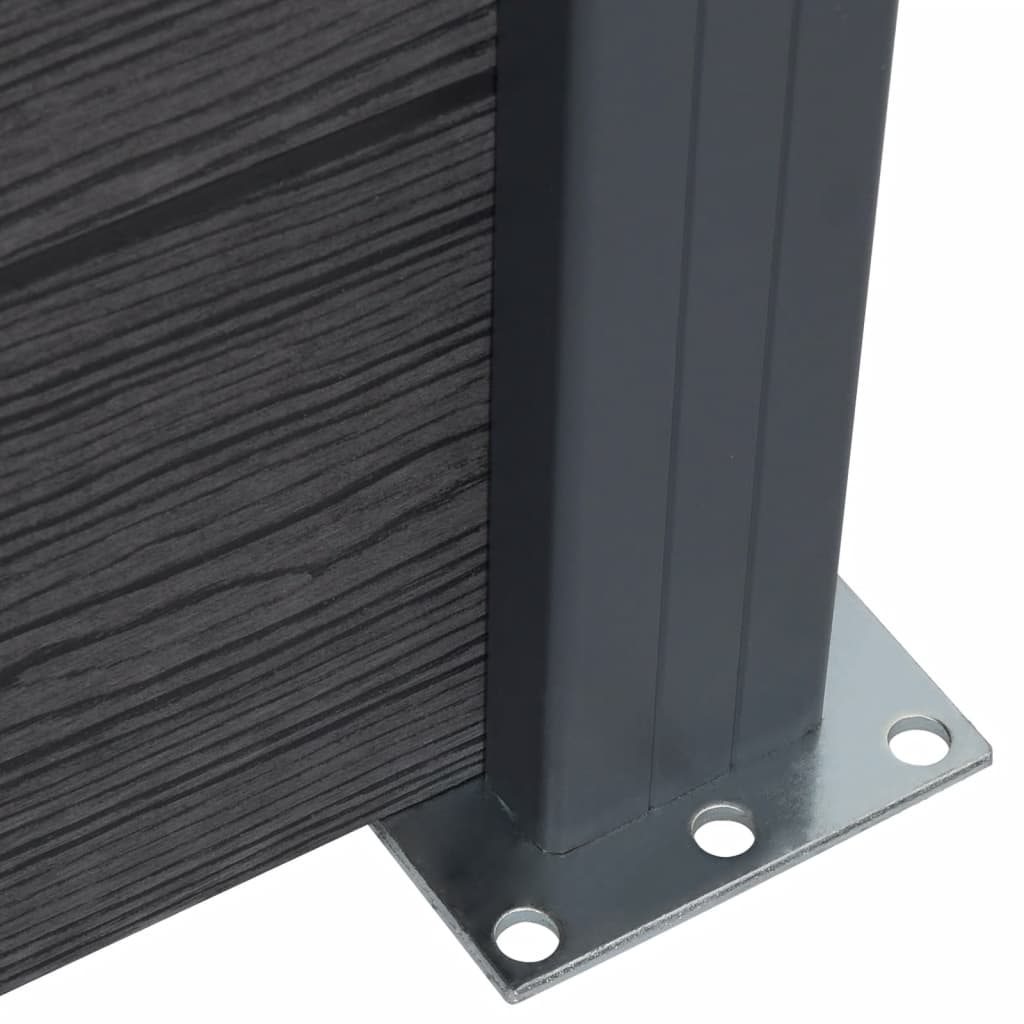 Fence Panel Set Grey 872x186 cm WPC