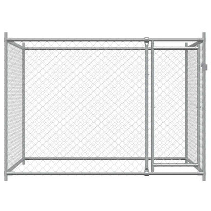 Dog Cage with Door Grey 2x2x1.5 m Galvanised Steel