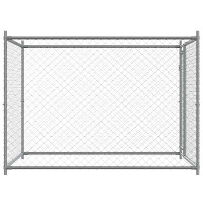 Dog Cage with Door Grey 2x2x1.5 m Galvanised Steel