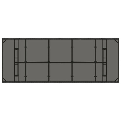 Garden Table with Glass Top Black 240x90x75 cm Poly Rattan